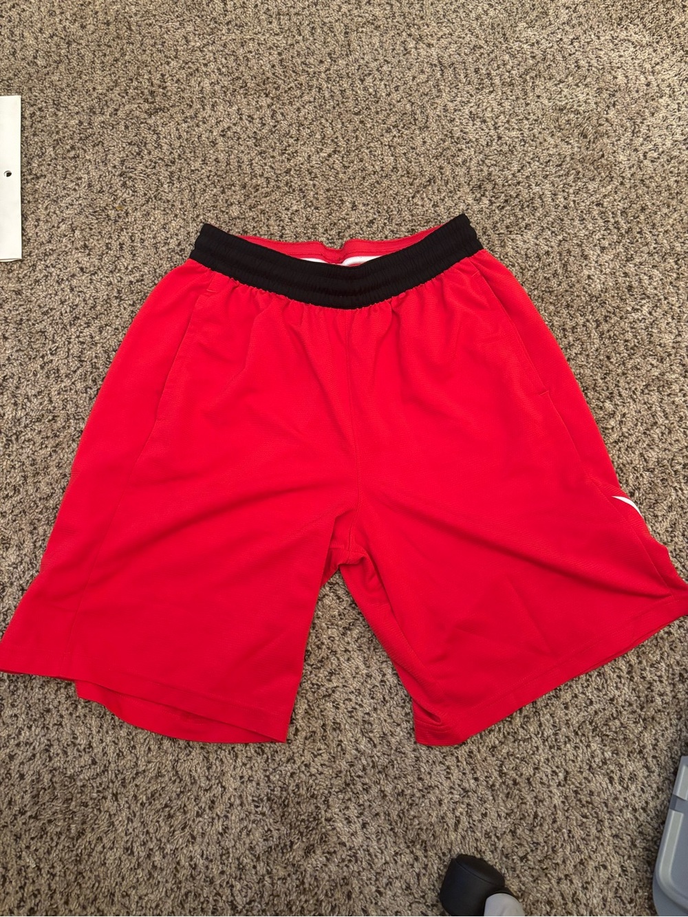 Nike Red Athletic Shorts with White Trim